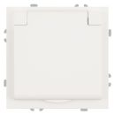 Розетка 1-местная с крышкой с защ. штор, STEKKER, с/з, IP42, 250В, 16А, серия Эмили, RST16-5112-01, белый фарфор, soft touch, 49881