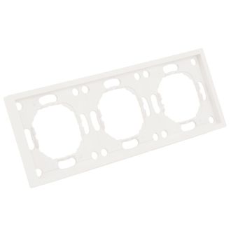 Рамка STEKKER, PFR00-5003-01 3-местная, серия Эмили, белый фарфор, soft touch, 49886