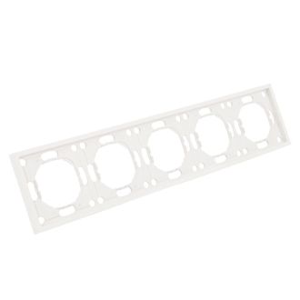 Рамка STEKKER, PFR00-5005-01 5-местная, серия Эмили, белый фарфор, soft touch, 49888