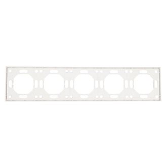 Рамка STEKKER, PFR00-5005-01 5-местная, серия Эмили, белый фарфор, soft touch, 49888
