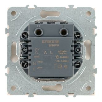 Выключатель диммирующий (механизм), STEKKER, 250В, 500W, серия Эмили, RSW10-5106-08, кашемир, soft touch, 49894