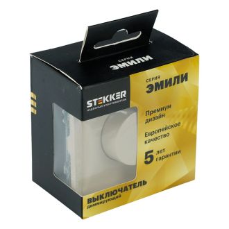 Выключатель диммирующий (механизм), STEKKER, 250В, 500W, серия Эмили, RSW10-5106-08, кашемир, soft touch, 49894