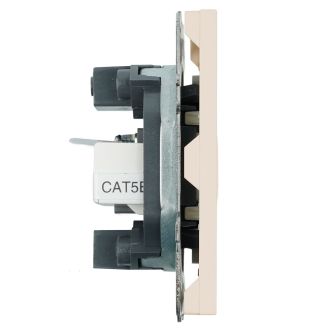 Розетка TV + компьютерная RJ-45 (механизм), STEKKER, серия Эмили, RST00-5106-08, кашемир, soft touch, 49898
