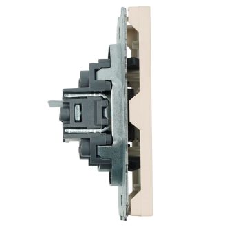 Розетка компьютерная 1-местная RJ-45 (механизм), серия Эмили, RST00-5117-08, кашемир, soft touch, STEKKER, 49899