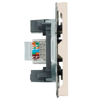 Розетка компьютерная 1-местная RJ-45 (механизм), серия Эмили, RST00-5117-08, кашемир, soft touch, STEKKER, 49899