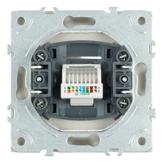 Розетка компьютерная 1-местная RJ-45 (механизм), серия Эмили, RST00-5117-08, кашемир, soft touch, STEKKER, 49899