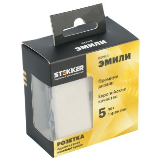 Розетка компьютерная 1-местная RJ-45 (механизм), серия Эмили, RST00-5117-08, кашемир, soft touch, STEKKER, 49899