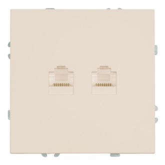 Розетка компьютерная 2-местная RJ-45 (механизм), STEKKER, серия Эмили, RST00-5111-08, кашемир, soft touch, 49900