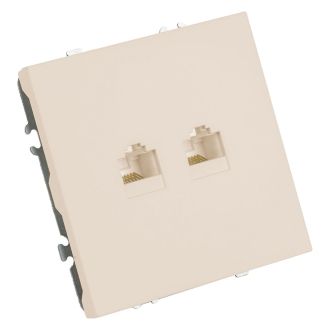 Розетка компьютерная 2-местная RJ-45 (механизм), STEKKER, серия Эмили, RST00-5111-08, кашемир, soft touch, 49900
