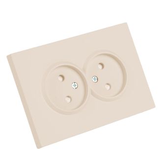 Розетка 2-местная с защитной шторкой, STEKKER, б/з, 250В, 16А, серия Эмили, RST16-5116-08, кашемир, soft touch, 49903