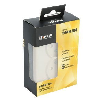 Розетка 2-местная с защитной шторкой, STEKKER, б/з, 250В, 16А, серия Эмили, RST16-5116-08, кашемир, soft touch, 49903