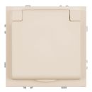 Розетка 1-местная с крышкой с защ. штор, STEKKER, с/з, IP42, 250В, 16А, серия Эмили, RST16-5112-08, кашемир, soft touch, 49907