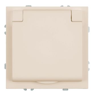 Розетка 1-местная с крышкой с защ. штор, STEKKER, с/з, IP42, 250В, 16А, серия Эмили, RST16-5112-08, кашемир, soft touch, 49907