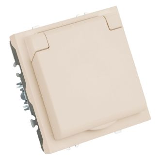 Розетка 1-местная с крышкой с защ. штор, STEKKER, с/з, IP42, 250В, 16А, серия Эмили, RST16-5112-08, кашемир, soft touch, 49907