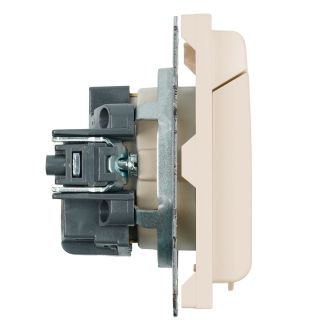 Розетка 1-местная с крышкой с защ. штор, STEKKER, с/з, IP42, 250В, 16А, серия Эмили, RST16-5112-08, кашемир, soft touch, 49907