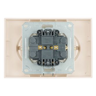 Розетка 2-местная с защитной шторкой, STEKKER, с/з, 250В, 16А, серия Эмили, RST16-5114-08, кашемир, soft touch, 49908
