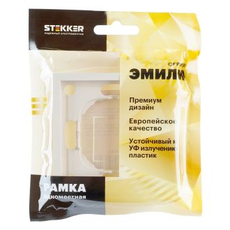 Рамка STEKKER, PFR00-5001-08 1-местная, серия Эмили, кашемир, soft touch, 49910