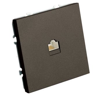 Розетка компьютерная 1-местная RJ-45 (механизм), STEKKER, серия Эмили, RST00-5117-09, антрацит, soft touch, 49925