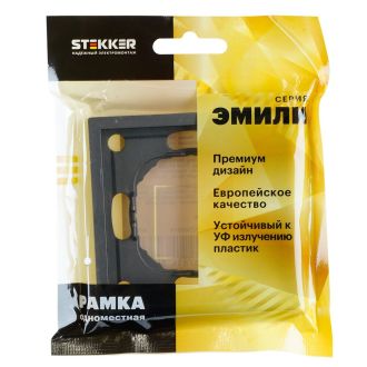 Рамка STEKKER, PFR00-5001-09 1-местная, серия Эмили, антрацит, soft touch, 49936
