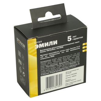 Выключатель 2-клавишный (механизм), STEKKER, 250В, 10А, серия Эмили, RSW10-5104-10, платиново-серый, soft touch, 49944