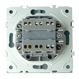 Переключатель 2-клавишный (механизм), STEKKER, 250В, 10А, серия Эмили, RSW10-5107-10, платиново-серый, soft touch, 49947