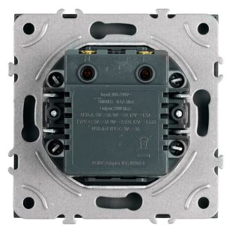 Розетка 2-местная USB + Type C (механизм), STEKKER, 250В, 20W, серия Эмили, RST10-5115-10, платиново-серый, soft touch, 49957