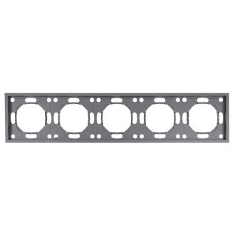 Рамка STEKKER, PFR00-5005-10 5-местная, серия Эмили, платиново-серый, soft touch, 49966