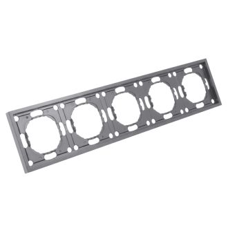 Рамка STEKKER, PFR00-5005-10 5-местная, серия Эмили, платиново-серый, soft touch, 49966