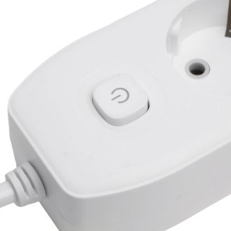 Удлинитель 3-местный c/з 3x1 мм2, 1,8 м, 250В, 10А, 2USB+1Type-C 2,4А, серия Home plus, белый STEKKER HM08-33-02, 49970