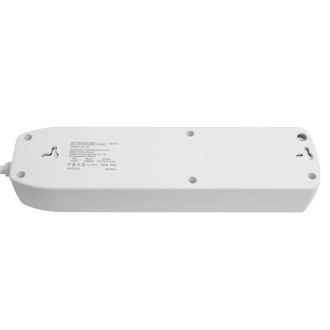 Удлинитель 3-местный c/з 3x1 мм2, 1,8 м, 250В, 10А, 2USB+1Type-C 2,4А, серия Home plus, белый STEKKER HM08-33-02, 49970