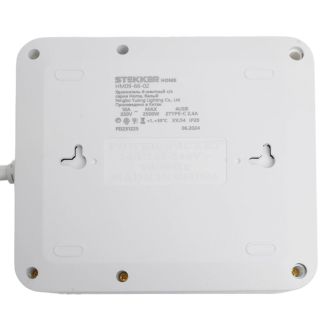 Удлинитель 6-местный c/з 3x1 мм2, 1,8 м, 250В, 10А, 4USB+2Type-C 2,4А, серия Home plus, белый STEKKER HM09-66-02, 49975