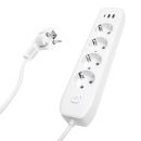 Удлинитель 4-местный c/з 3x1 мм2, 3 м, 250В, 10А, 2USB+1Type-C 2,4А, серия Home plus, белый STEKKER HM08-43-02, 49978 Удлинитель 4-местный c/з 3x1 мм2, 3 м, 250В, 10А, 2USB+1Type-C 2,4А, серия Home plus, белый STEKKER HM08-43-02, 49978