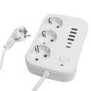 Удлинитель 3-местный c/з 3x1 мм2, 3 м, 250В, 10А, 4USB+2Type-C 2,4А, серия Home plus, белый STEKKER HM09-36-02, 49979 Удлинитель 3-местный c/з 3x1 мм2, 3 м, 250В, 10А, 4USB+2Type-C 2,4А, серия Home plus, белый STEKKER HM09-36-02, 49979