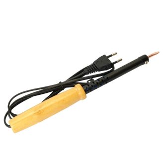 Паяльник с деревянной ручкой 65W, нихромовый нагреватель, долговечное жало, 230В, STEKKER PLE110-60, 49985