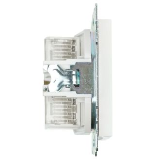 Розетка компьютерная 2-местная RJ-45 (механизм) STEKKER GLS00-7109-01, серия Катрин, белый, 50003