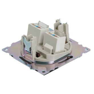 Розетка компьютерная 2-местная RJ-45 (механизм) STEKKER GLS00-7109-04, серия Катрин, шоколад, 50006