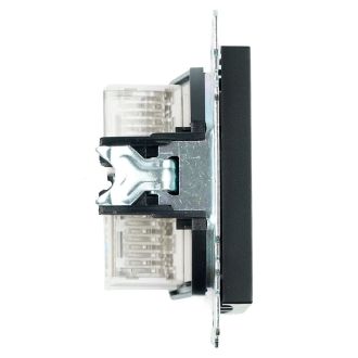 Розетка компьютерная 2-местная RJ-45 (механизм), STEKKER, GLS00-7109-05, серия Катрин, черный, 50007