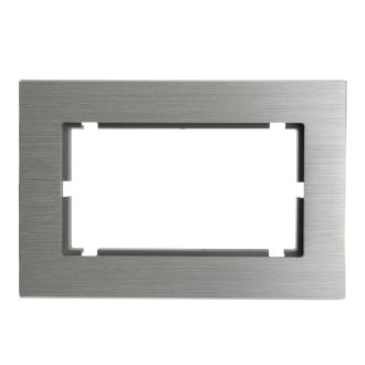 Рамка 2-местная (без перемычки), металл, STEKKER, MFR00-7012-03, серия Катрин, серебро, 50031