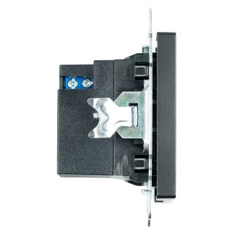 Розетка 2-местная USB + type C (механизм), STEKKER GLS10-7116-05, 250B, 3А, серия Катрин, черный, 50055