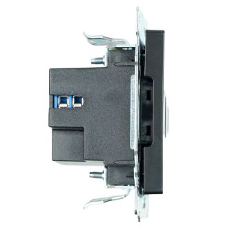 Розетка 2-местная USB + type C (механизм), STEKKER GLS10-7116-05, 250B, 3А, серия Катрин, черный, 50055