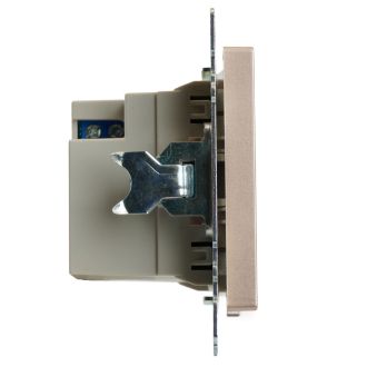 Розетка 2-местная USB + type C (механизм), STEKKER GLS10-7116-02, 250B, 3A, max 20W, серия Катрин, шампань, 50056