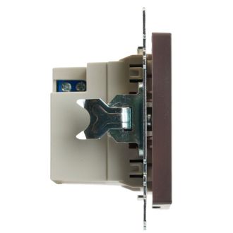 Розетка 2-местная USB + type C, STEKKER GLS10-7116-04, 250В, 3А, max 20W, серия Катрин, шоколад, 50057