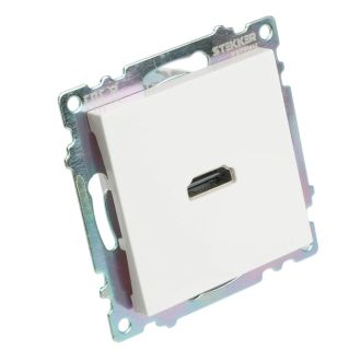 Розетка HDMI 2.1, Type A (механизм), STEKKER GLS00-7118-01, серия Катрин, белый, 50058