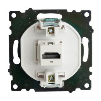 Розетка HDMI 2.1, Type A (механизм), STEKKER GLS00-7118-01, серия Катрин, белый, 50058
