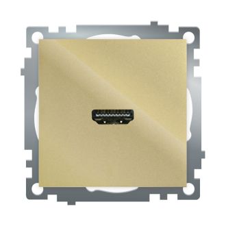 Розетка HDMI 2.1, Type A (механизм), STEKKER, GLS00-7118-08, серия Катрин, золото, 50060