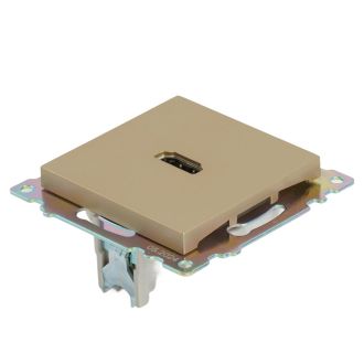 Розетка HDMI 2.1, Type A (механизм), STEKKER, GLS00-7118-08, серия Катрин, золото, 50060