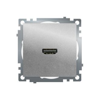 Розетка HDMI 2.1, Type A (механизм), STEKKER GLS00-7118-03, серия Катрин, серебро, 50061