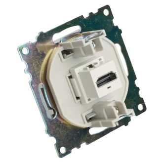 Розетка HDMI 2.1, Type A (механизм), STEKKER GLS00-7118-03, серия Катрин, серебро, 50061