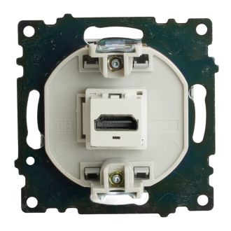 Розетка HDMI 2.1, Type A (механизм), STEKKER GLS00-7118-03, серия Катрин, серебро, 50061