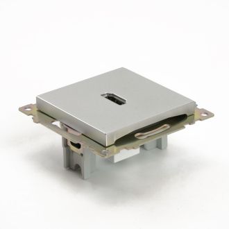 Розетка HDMI 2.1, Type A (механизм), STEKKER GLS00-7118-03, серия Катрин, серебро, 50061